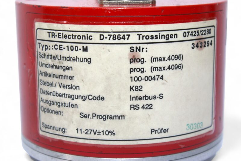TR Electronic CE-100-M ROTARY ENCODER 100-00474 - Image 2