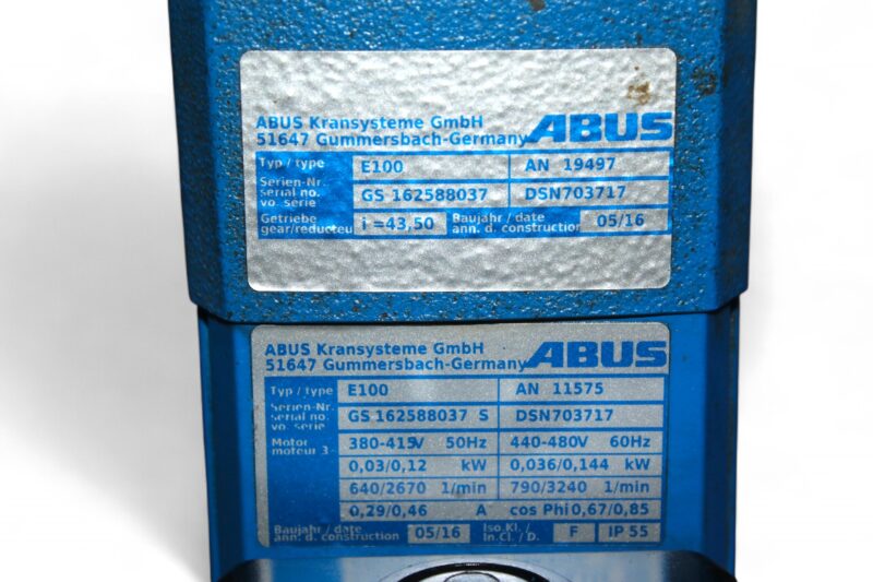 ABUS E100 ELECTRIC MOTOR E100 GEAR BOX - Image 2