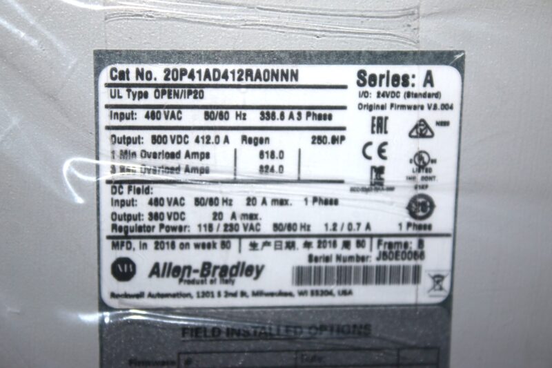 ALLEN BRADLEY 20P41AD412RA0NNN POWERFLEX DC DRIVE - Image 3