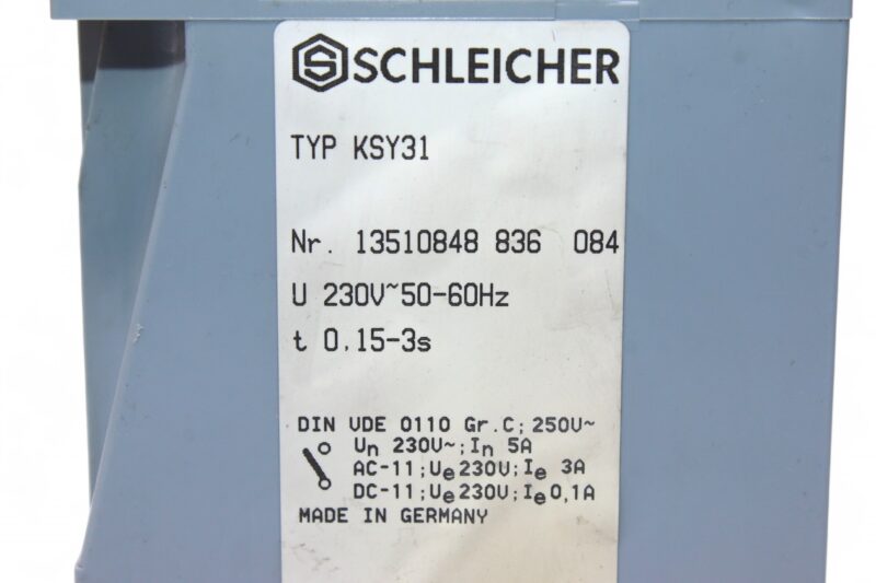 SCHLEICHER KSY31 TIME RELAY 13510848 836 084 - Image 2