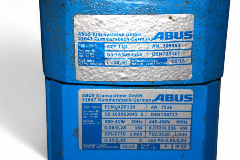 ABUS E160/AZP130 ELECTRIC MOTOR AZP 130 GEAR BOX - Image 2