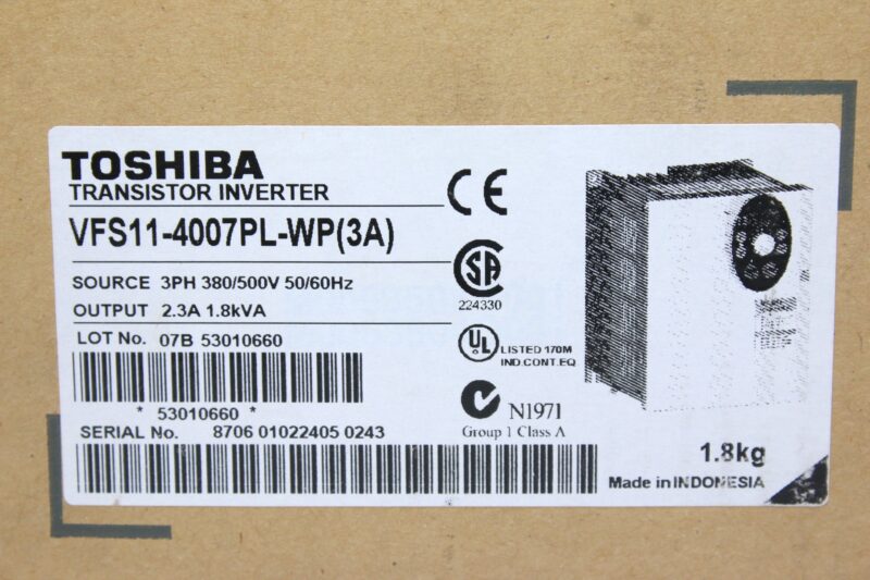 TOSHIBA VFS11-4007PL-WP TRANSISTOR INVERTER (0.75 KW) - Image 2