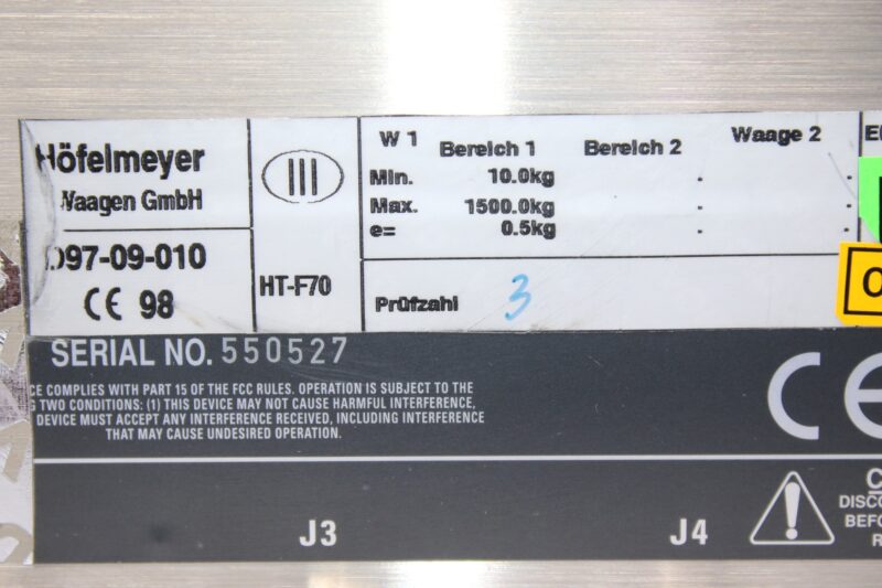 HOFELMEYER 097-09-010 WEIGHING TERMINAL - Image 2