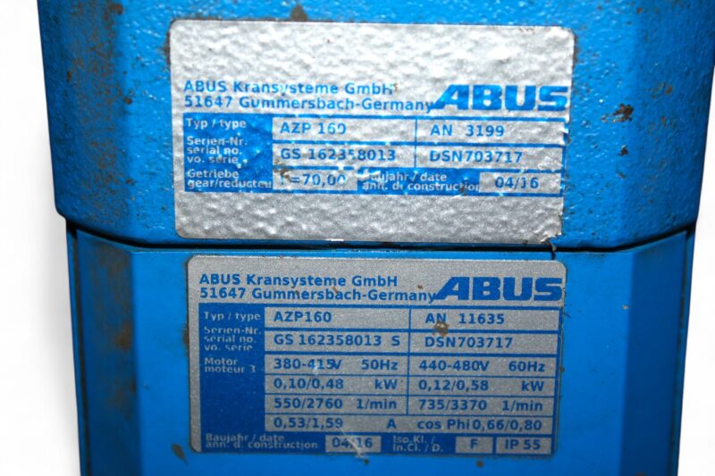 ABUS AZP160 ELECTRIC MOTOR AZP 160 GEAR BOX - Image 2