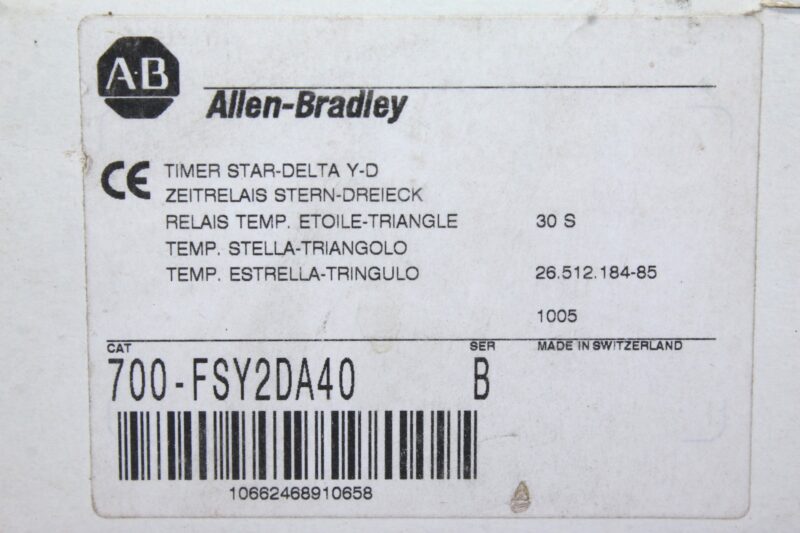 ALLEN BRADLEY 700-FSY2DA40 TIME RELAY 1.5...30S - Image 2