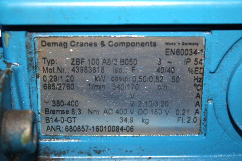 DEMAG ZBF 100 A 8/2 B050 ELECTRIC MOTOR - Image 2