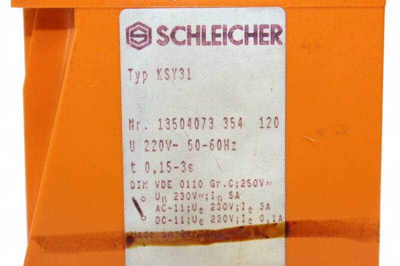 SCHLEICHER KSY31 TIME RELAY 13504073 354 121 - Image 2