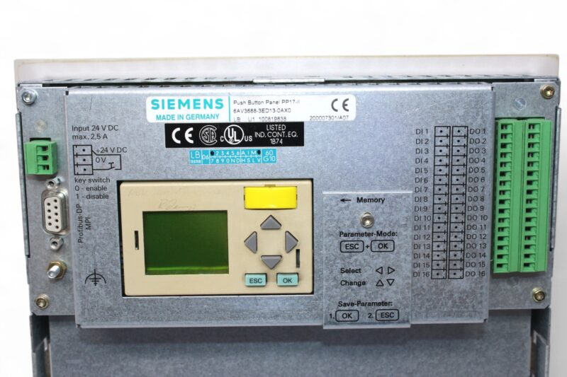 SIEMENS 6AV3688-3ED13-0AX0 PUSH BUTTON PANEL PP17 - Image 3