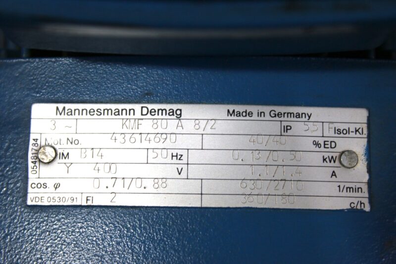 DEMAG KMF 80 A 8/2 ELECTRIC MOTOR - Image 2
