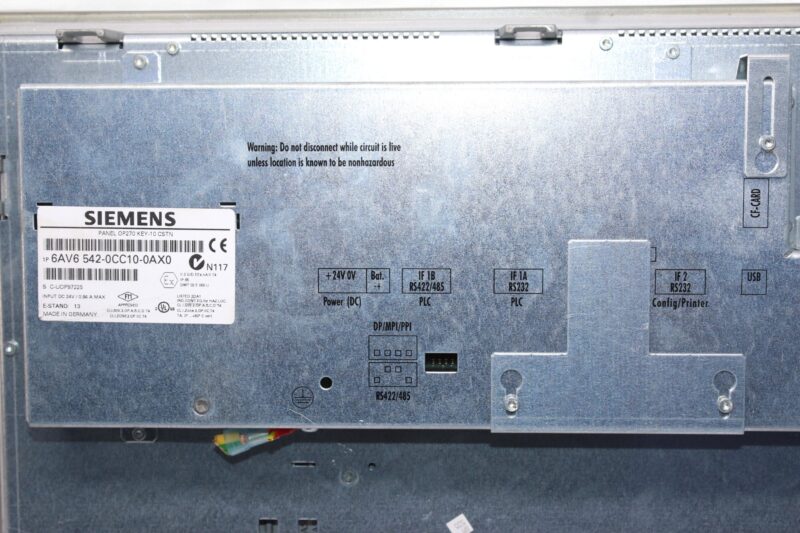SIEMENS 6AV6 542-0CC10-0AX0 OPERATOR PANEL OP 270 - Image 3