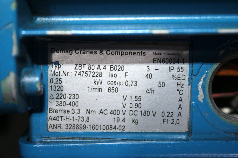 DEMAG ZBF 80 A 4 B020 ELECTRIC MOTOR - Image 2