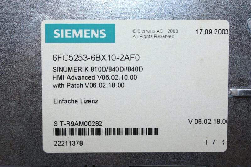 SIEMENS 6FC5203-0AF02-0AA0 OPERATOR PANEL 6FC5253-6BX10-2AF0 SINUMERIK OP 012 - Image 3