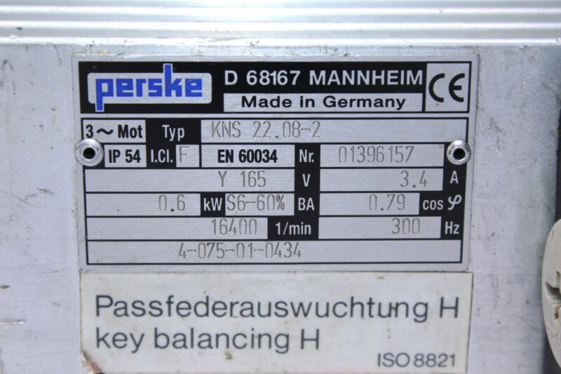 PERSKE KNS 22.08-2 SPINDLE MOTOR 01396157 - Image 2