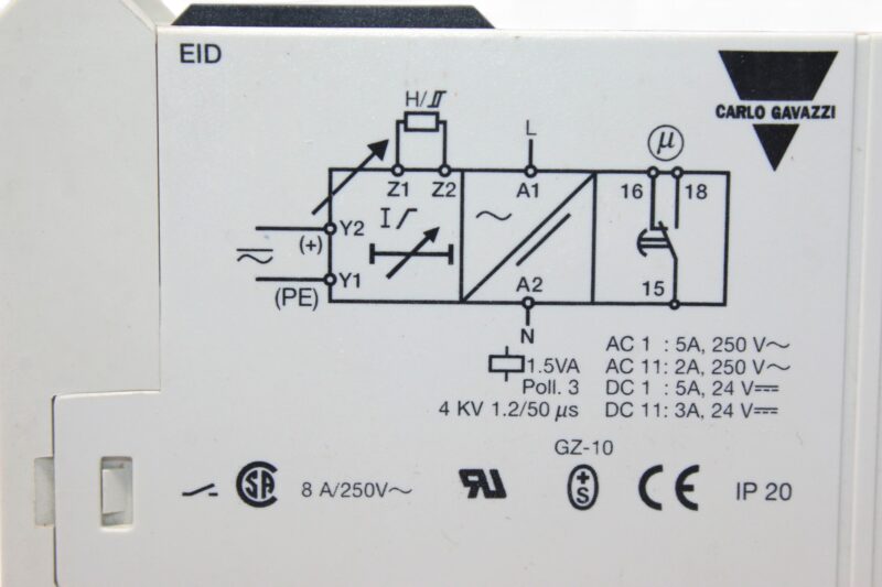 CARLO GAVAZZI EID C 230 5A CURRENT MONITORING RELAY - Image 2