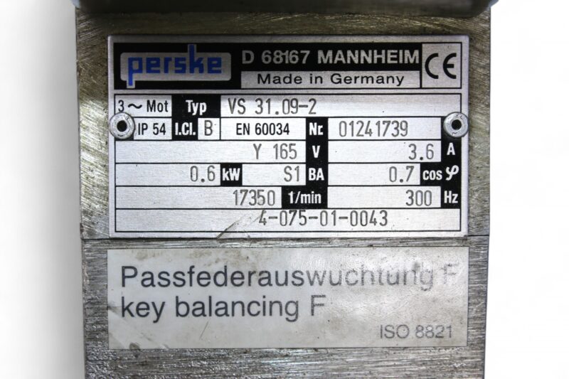 PERSKE VS 31.09-2 SPINDLE MOTOR 01241739 - Image 2