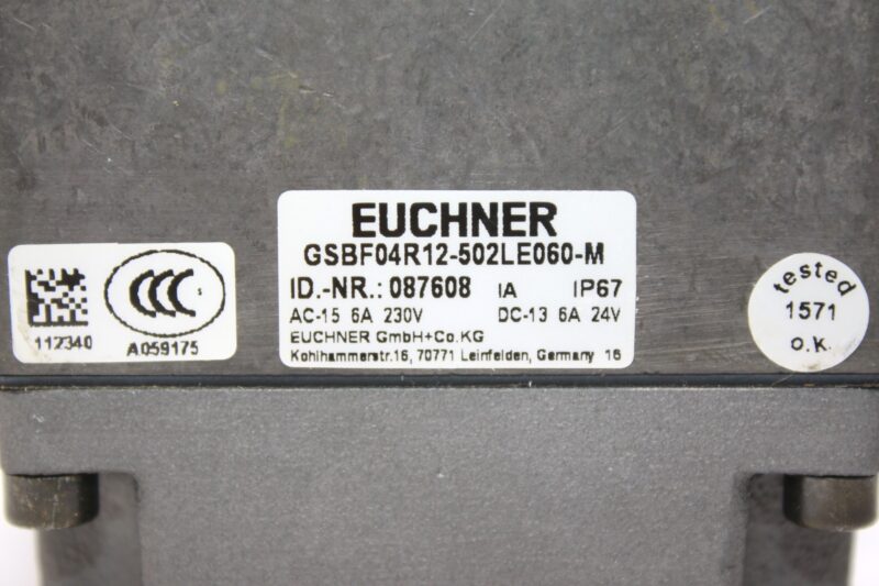 EUCHNER GSBF04R12-502LE060-M LIMIT SWITCH 087608 - Image 2