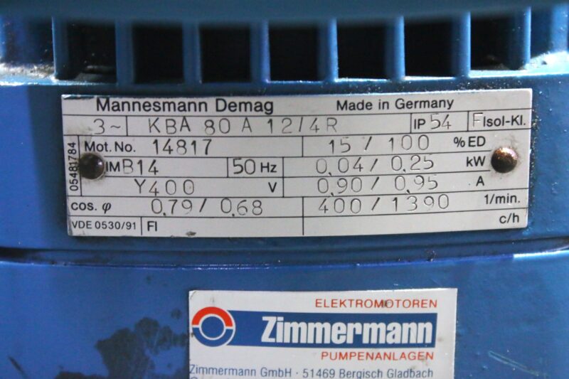 DEMAG KBA 80 A 12/4R ELECTRIC MOTOR - Image 2