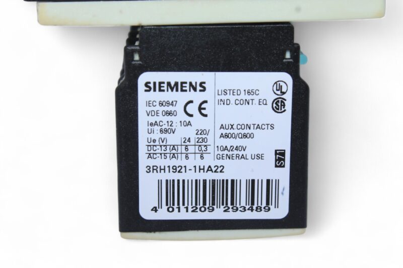SIEMENS 3RT1024-1BB44 POWER CONTACTOR - Image 3