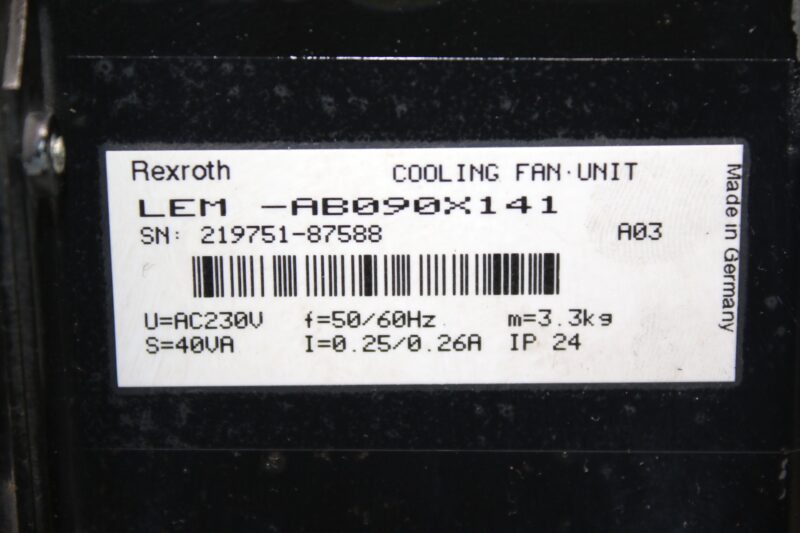 REXROTH LEM-AB090X141 COOLING FAN UNIT - Image 2
