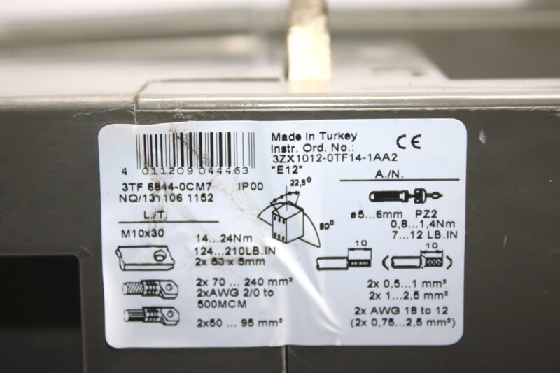 SIEMENS 3TF6844-0CM7 VACUUM CONTACTOR - Image 2