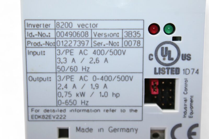 LENZE E82EV751_4C FREQUENCY INVERTER 8200 VECTOR - Image 3