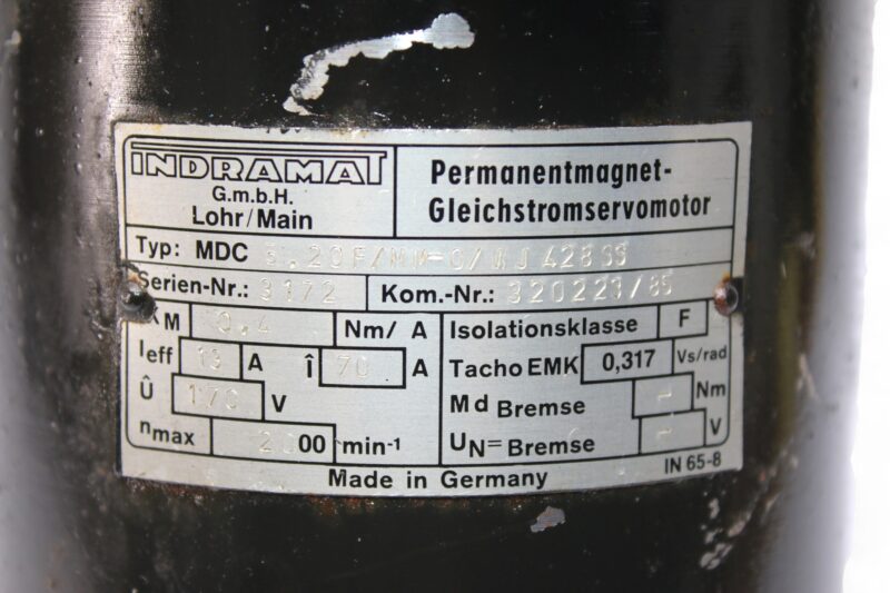 INDRAMAT MDC 5.20F/MM-0/WJ428SS PERMANENT MAGNET MOTOR - Image 2
