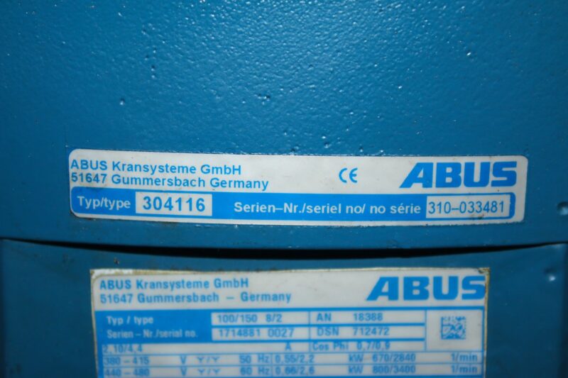 ABUS 100/150 8/2 ELECTRIC MOTOR 304116 - Image 3