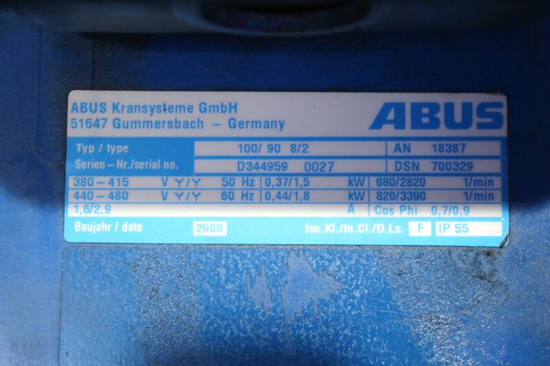 ABUS 100/90 8/2 ELECTRIC MOTOR 301048 - Image 2