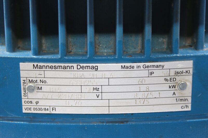 DEMAG KBA 90  B 4 CONICAL-ROTOR BRAKE MOTOR - Image 2