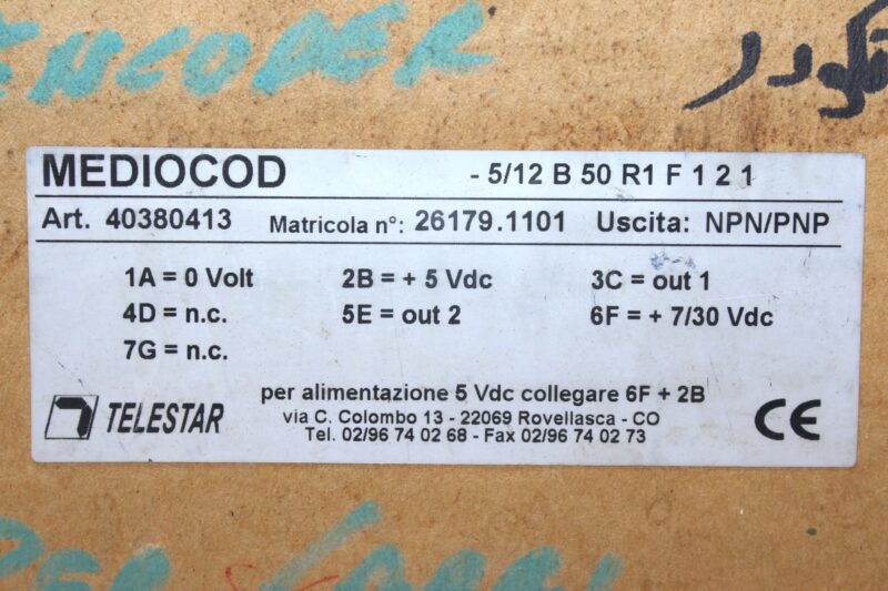 MEDIOCOD 5/12 B 50 R1 F 121 INCREMENTAL ENCODER 26179-1101 - Image 2