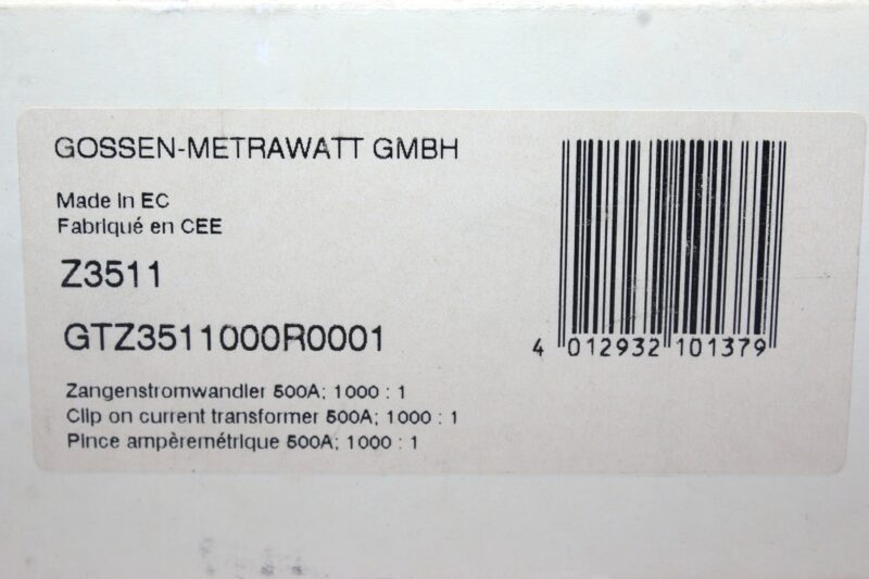 GOSSEN METRAWATT Z3511 CURRENT CLAMP GTZ3511000R0001 - Image 7