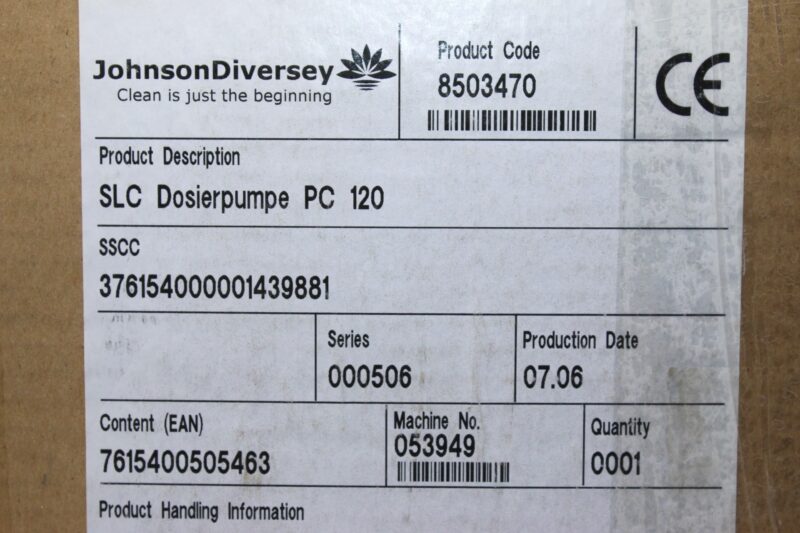 JOHNSON DIVERSEY PC 120 DOSING PUMP - Image 2