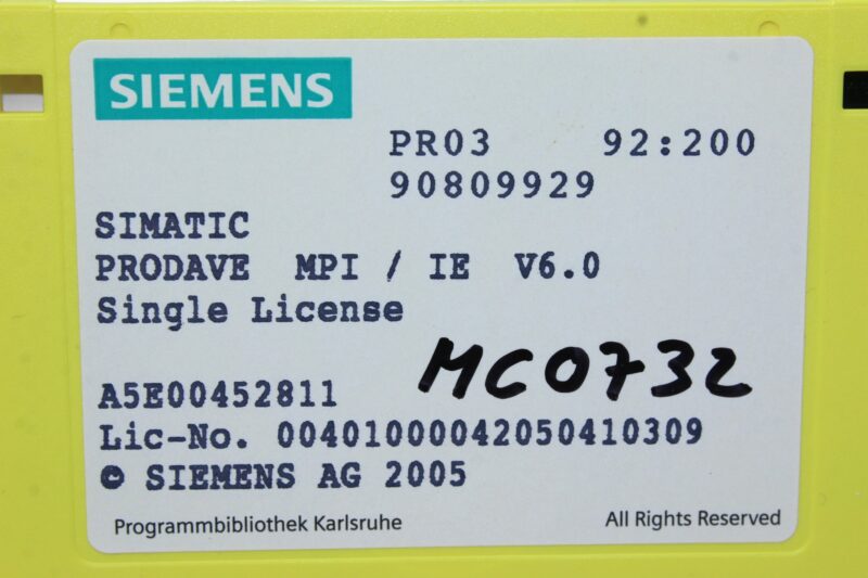 SIEMENS 6ES7807-4BA01-0YA1 SIMATIC S7, PRODAVE MPI/IE V6.0 - Image 4