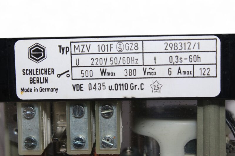 SCHLEICHER MZV 101F TIME RELAY 298312/1 0.3S…60h - Image 3