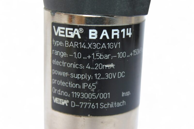 VEGA VEGABAR14 PRESSURE SENSOR BAR 14.X3CA1GV1 1...2.5 bar - Image 2