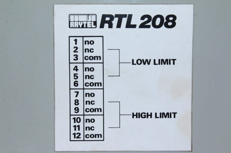 RAYTEL RTL 208 TEMPERATURE CONTROLLER - Image 2