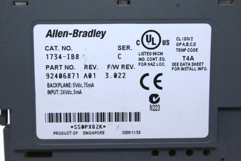 ALLEN BRADLEY 1734-IB8 POINT I/O 8 POINT DIGITAL INPUT MODULE - Image 2