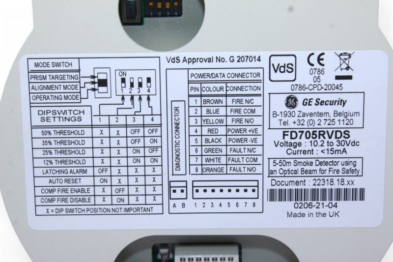 KIDDE FD705VDS REFLECTIVE BEAM SMOKE DETECTOR 0206-21-04 (5-50M) - Image 3