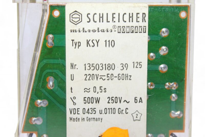 SCHLEICHER KSY 110 TIME RELAY 13503180-39 0.5s - Image 2