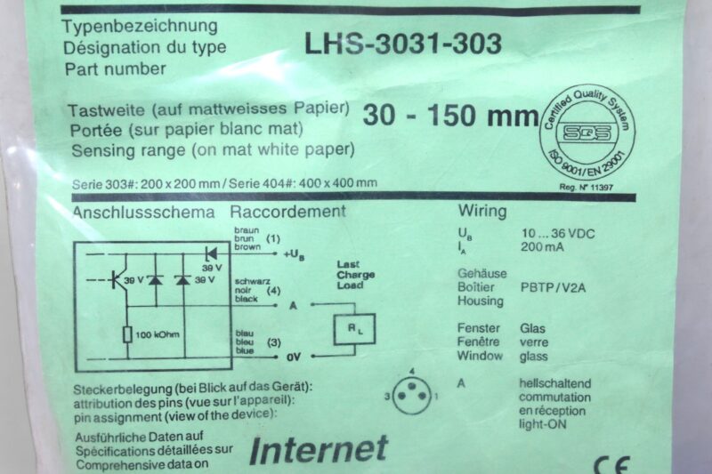 CONTRINEX LHS-3031-303 PHOTOELECTRIC SENSOR - Image 2