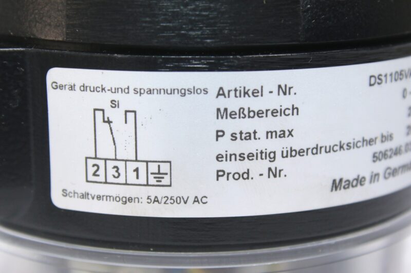FISCHER DS1105VA01A2 DIFFERENTIAL PRESSURE SWITCH (0…4 bar) - Image 3