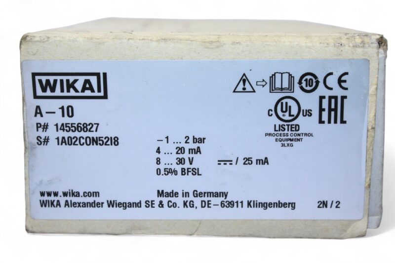 WIKA A-10 PRESSURE TRANSMITTER 14556827 -1...2 bar - Image 6