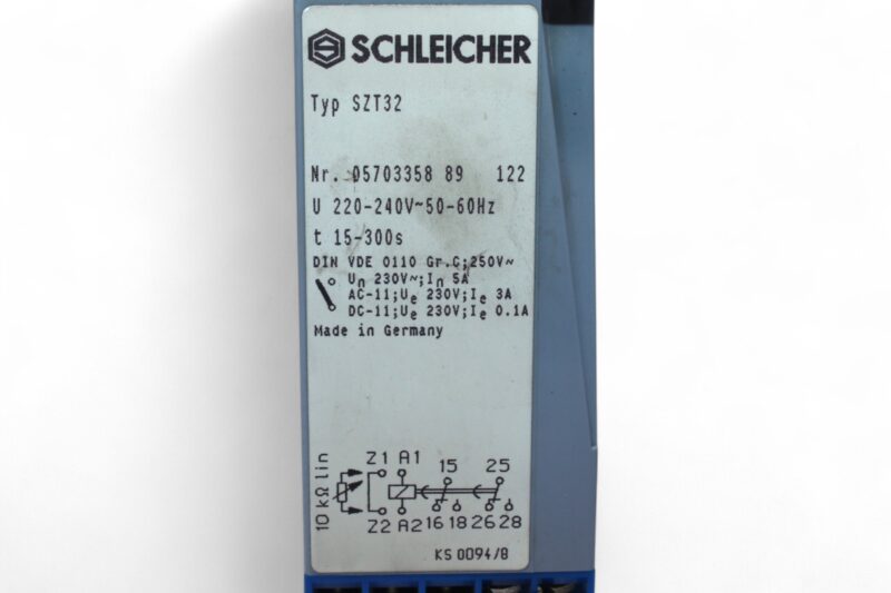 SCHLEICHER SZT32 TIME RELAY 05703358 89 (15...300s) - Image 2