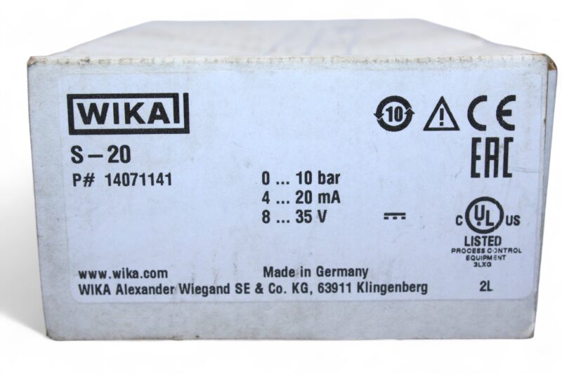 WIKA S-20 PRESSURE TRANSMITTER 14071141 0…10 bar - Image 8