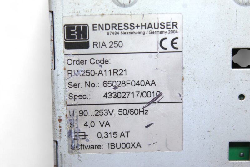 ENDRESS+HAUSER RIA250-A11R21 PROCESS INDICATOR - Image 2