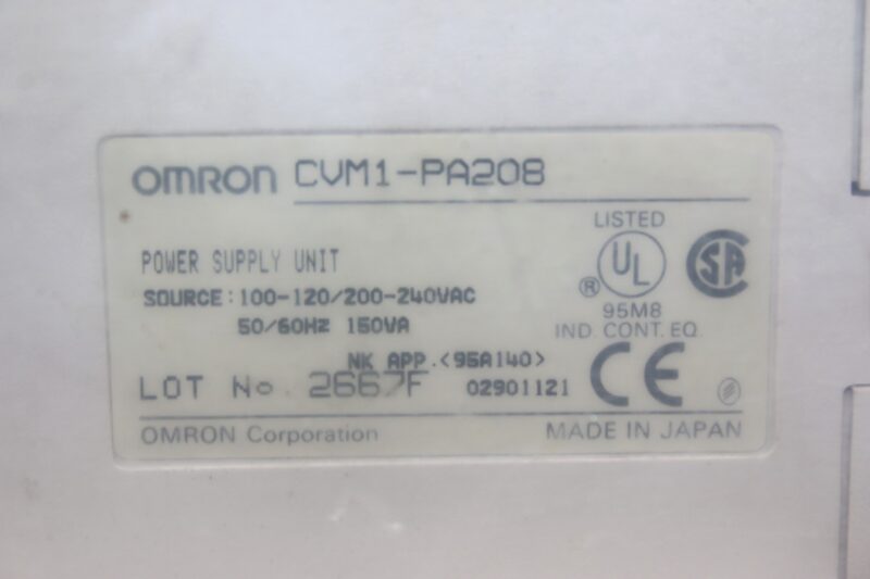 OMRON CVM1-PA208 POWER SUPPLY UNIT - Image 2