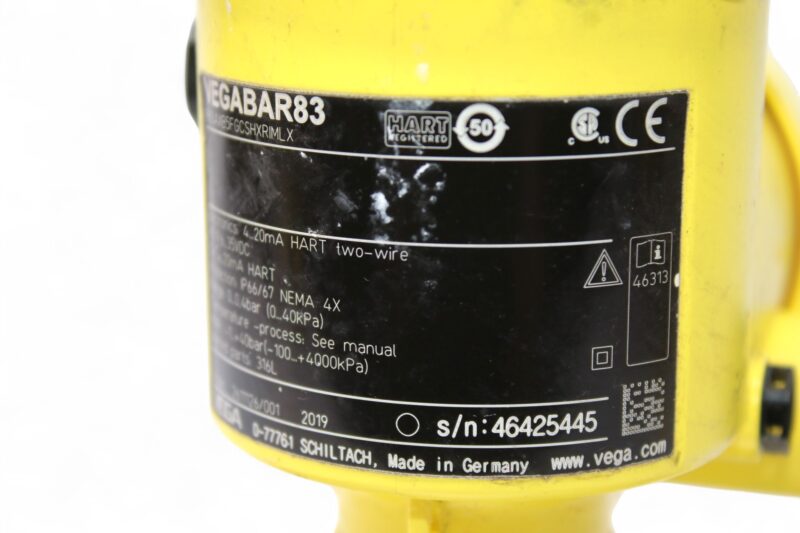VEGA VEGABAR83 PRESSURE TRANSMITTER B83.AXB5FGCSHXRIMLX - Image 3