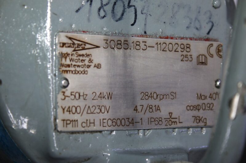 FLYGT 3085 SUBMERSIBLE WASTEWATER PUMP 3085.183-1120298 - Image 2