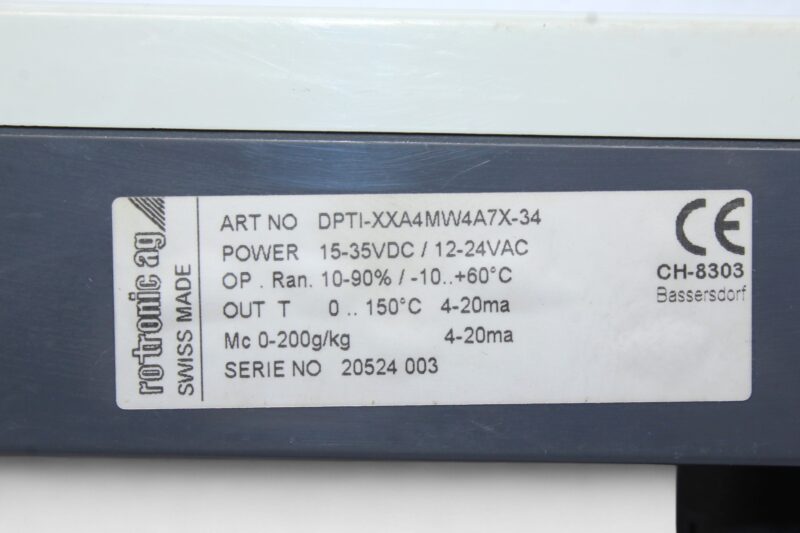 ROTRONIC DPTI-XXA4MW4A7X-34 HUMIDITY TEMPERATURE TRANSMITTER - Image 2
