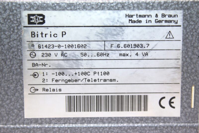 HARTMANN & BRAUN P 61423-0-1001602 INDUSTRIAL CONTROLLER BITRIC P - Image 2